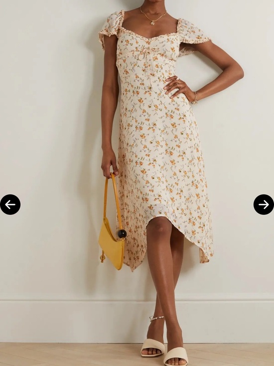Reformation Dresses & Skirts - Reformation Maebry Ruffled Floral-Print Georgette Midi Dress